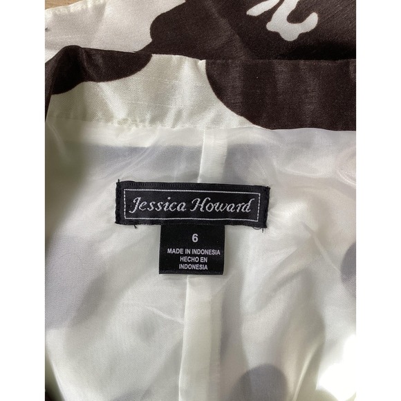 JESSICA HOWARD Sleeveless Wrap Dress NWT – Size 6 – Ivory Brown Floral - Picture 4 of 7